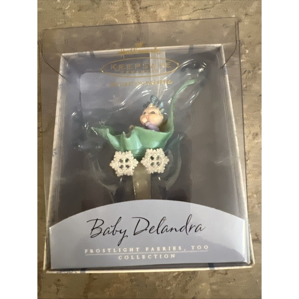 Vintage 2002 Hallmark Frostlight Fairies Ornament~Baby Delandra